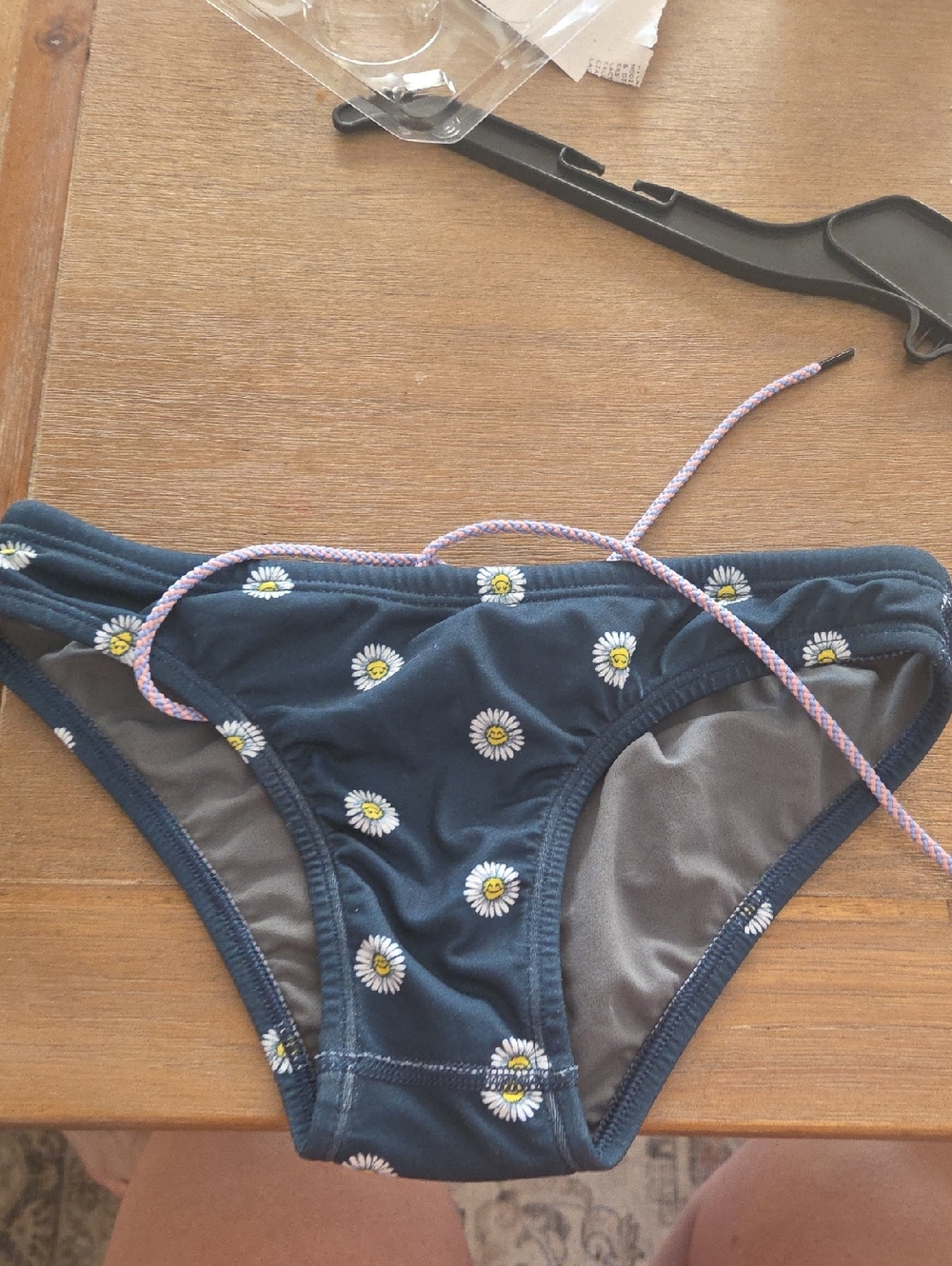 Jolyn Clothing Navy Blue Daisy Print Bikini Bottoms
